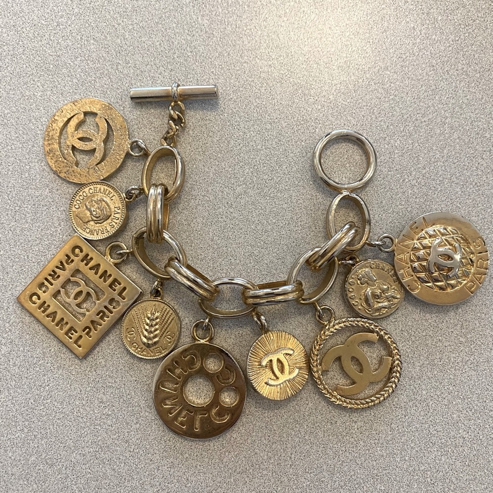 Vintage CHANEL Multi Charm bracelet from Season 28 (1990-1991).